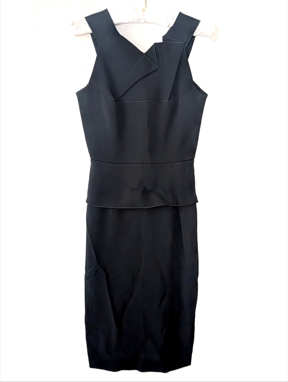 Roland Mouret Black Sleeveless Peplum Sheath Dress - Picture 13 of 13